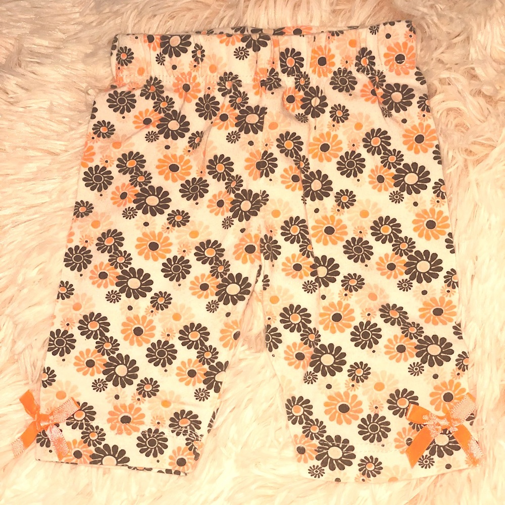 Pink flower baby girls pants
